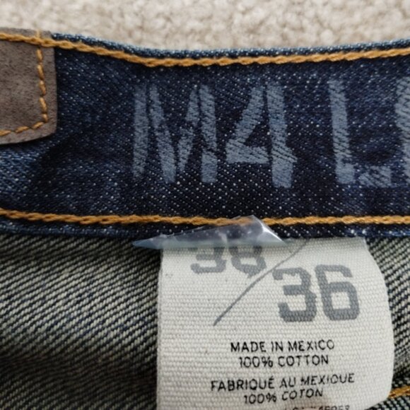 Ariat M4 Jeans Men's Size 38 Relaxed Boot Cut Blue Denim Loop Lock Distressed - Picture 4 of 11